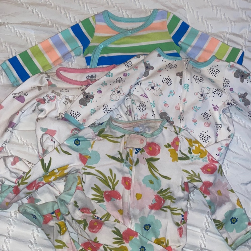4 pack footed pajamas